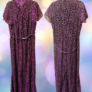 Elegant long purple Ralph Lauren gown with velvet overlay